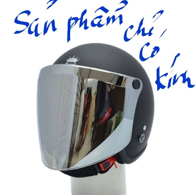 [HCM]Kính Flat tráng gương khóigắn nón 3/4