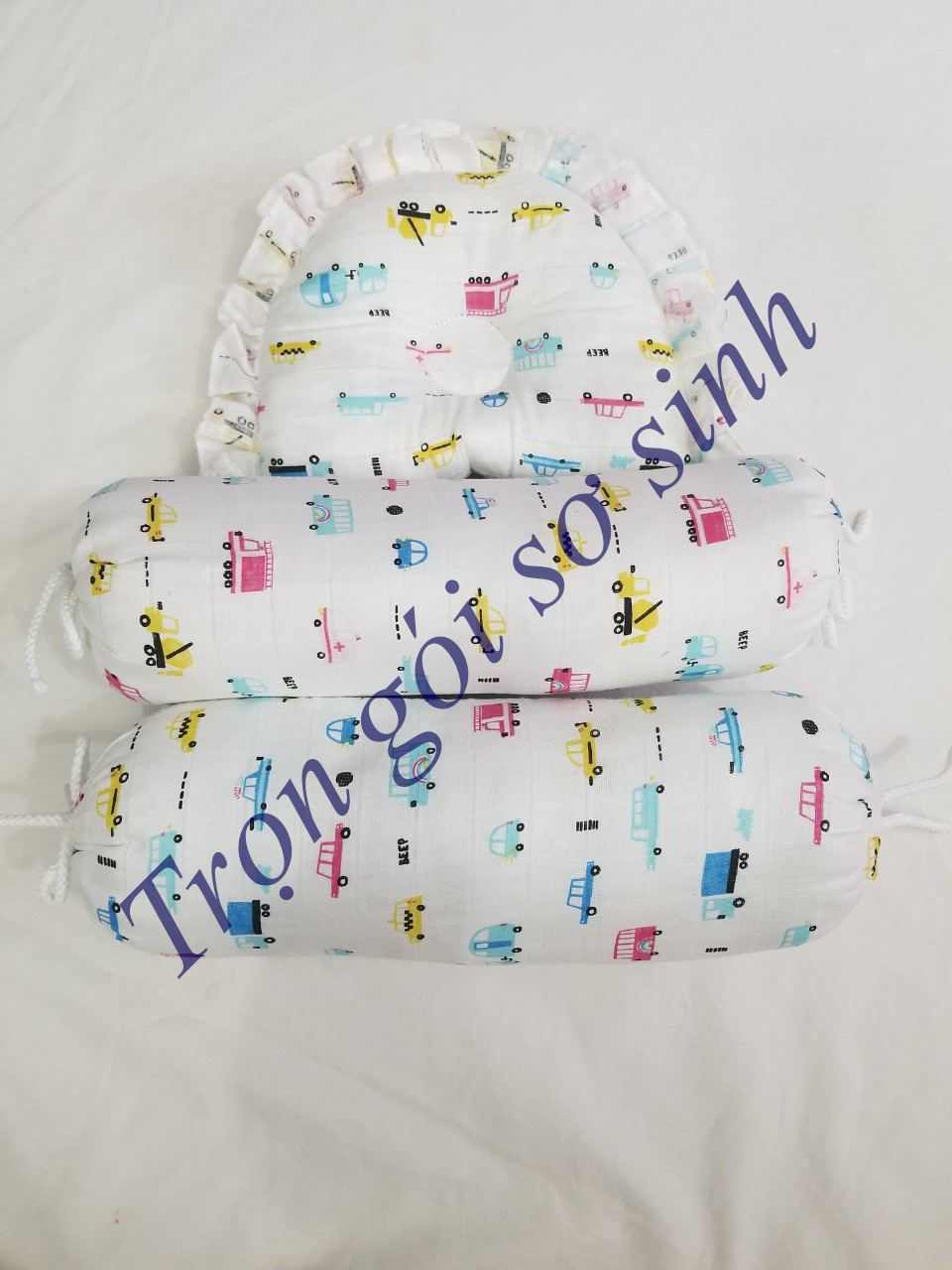 Bộ gối ôm, chặn dành cho bé SỢI TRE (bộ gồm 2 ôm + 1 cái nằm)