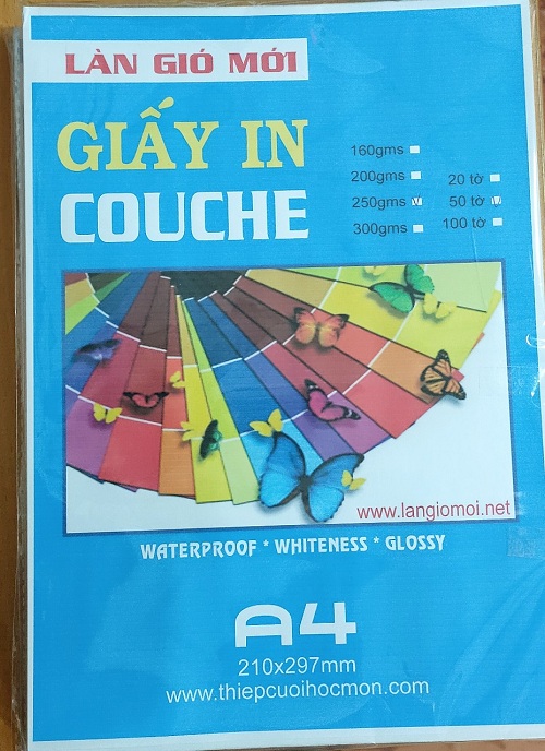 [HCM]Giấy Couche 250gms A4-Xấp 50 tờ