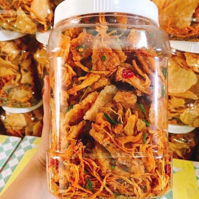 (Combo 1kg) 2 Hũ Cơm Cháy Lắc Khô Gà Siêu Ngon