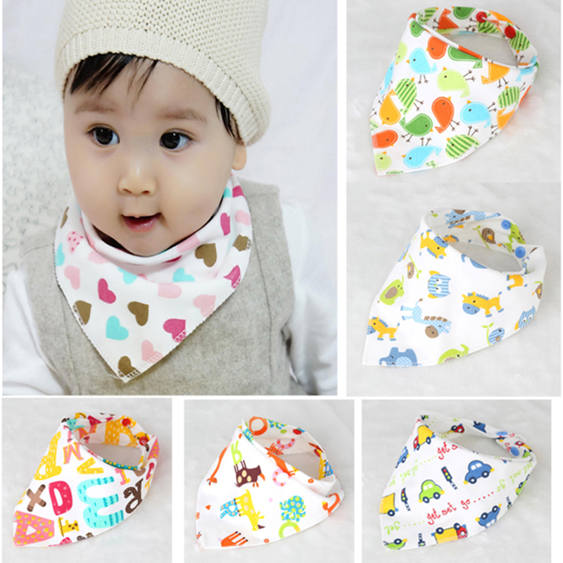 Combo khăn cổ tam giác cotton có nút bầm cho bé