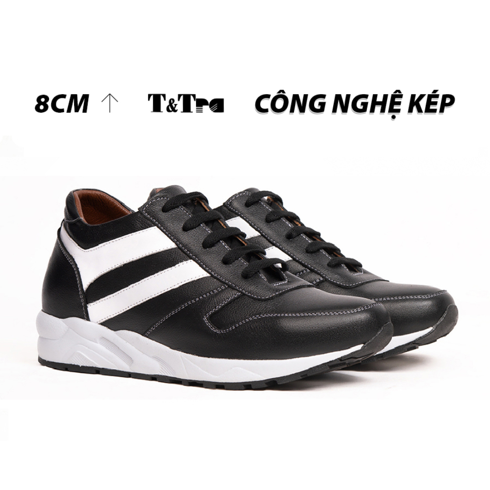 Giày Cao Nam T&TRA T20 Đen cao 8CM