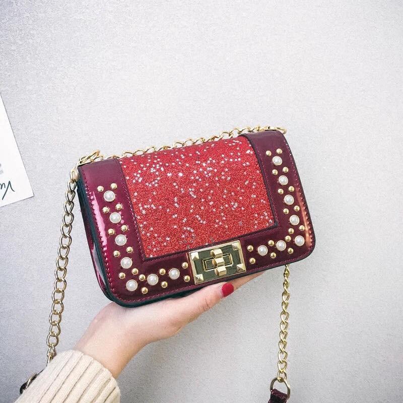 [HCM]Túi sequins cao cấp nạm đinh PKSR A030 (Màu ngẫu nhiên)
