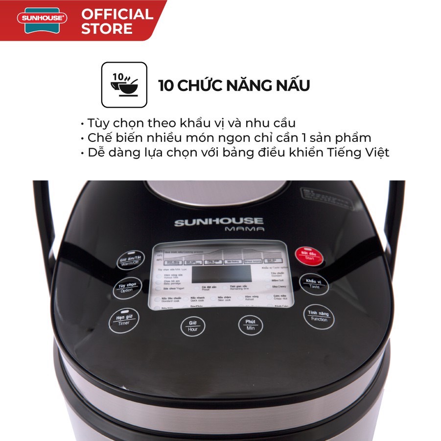 NỒI CƠM ĐIỆN TỬ 1.8L SUNHOUSE MAMA SHD8903