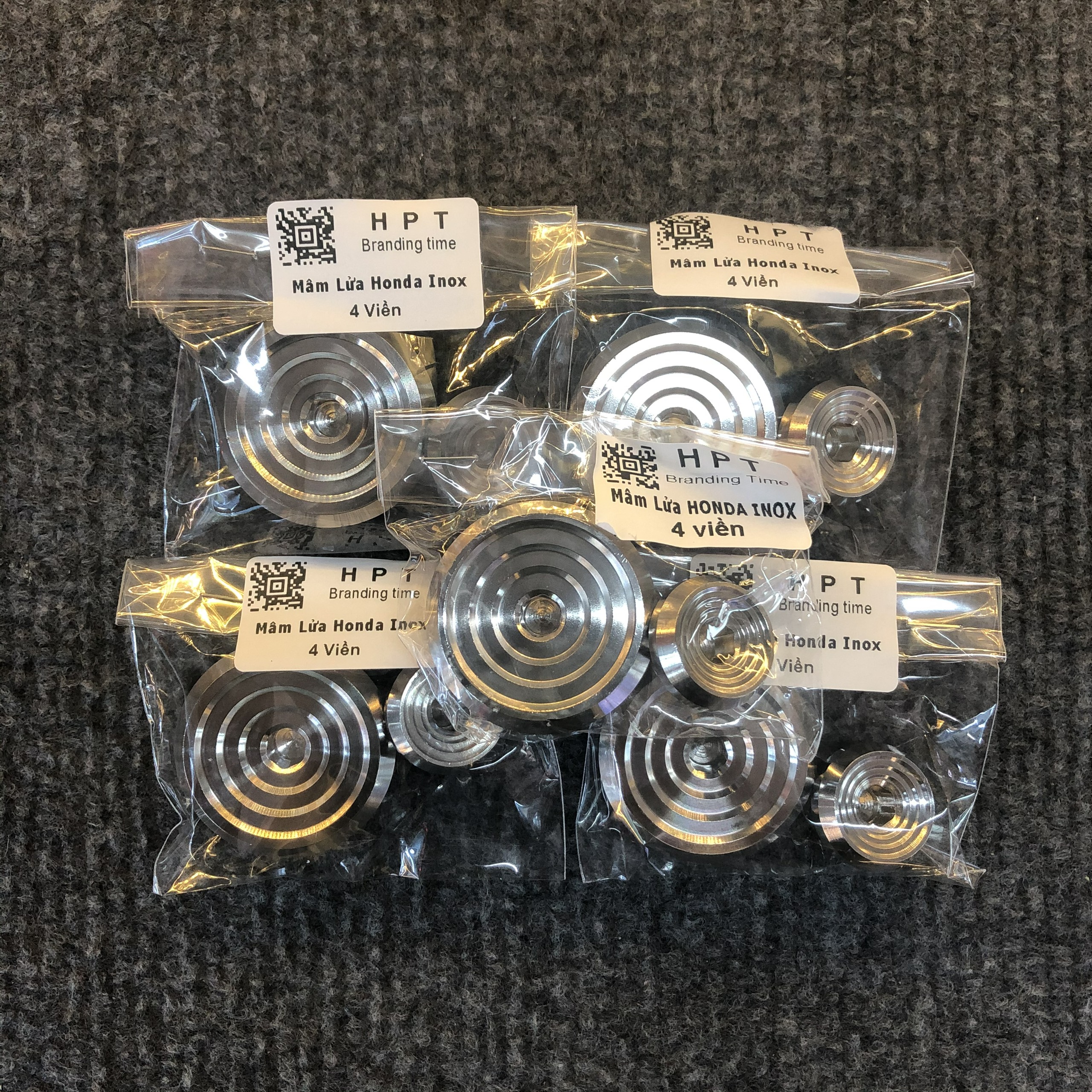 Bộ ốc mâm lửa INOX salaya 4 viền,Honda/Yamaha/Suzuki