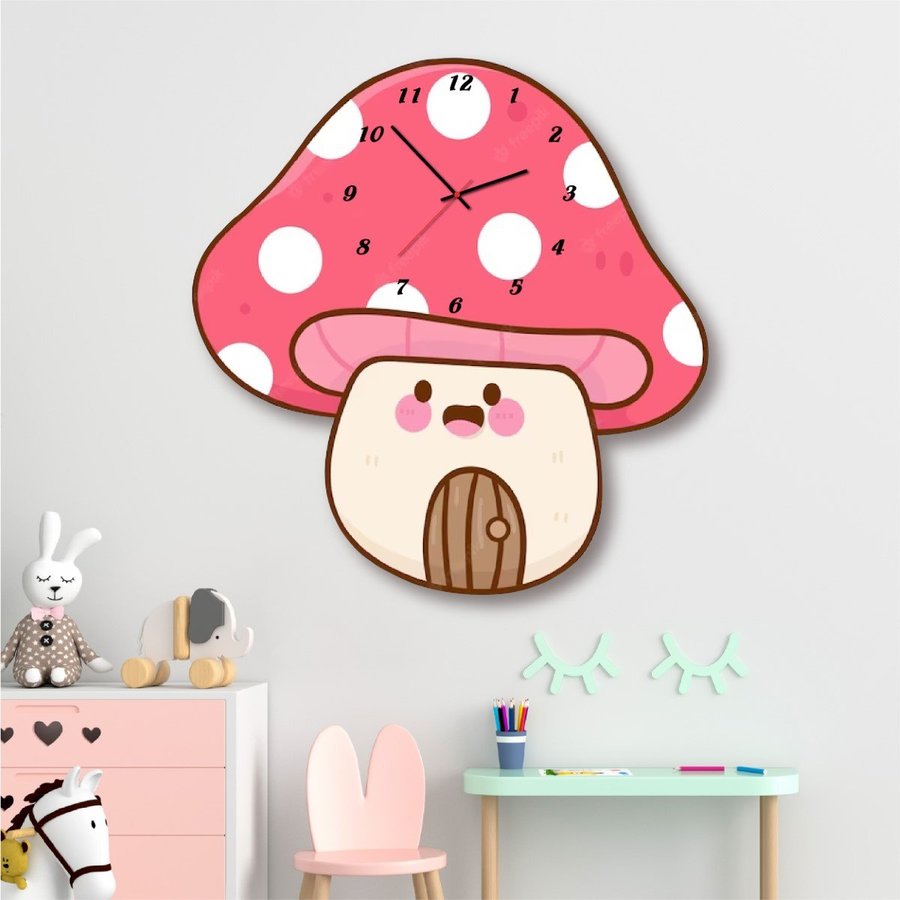 Lalashop - Đồng hồ treo tường decor phòng bé hình thú cute - Đồng hồ chim cánh cụt kim trôi trang trí phòng ngủ kích thước 25 đến 35cm