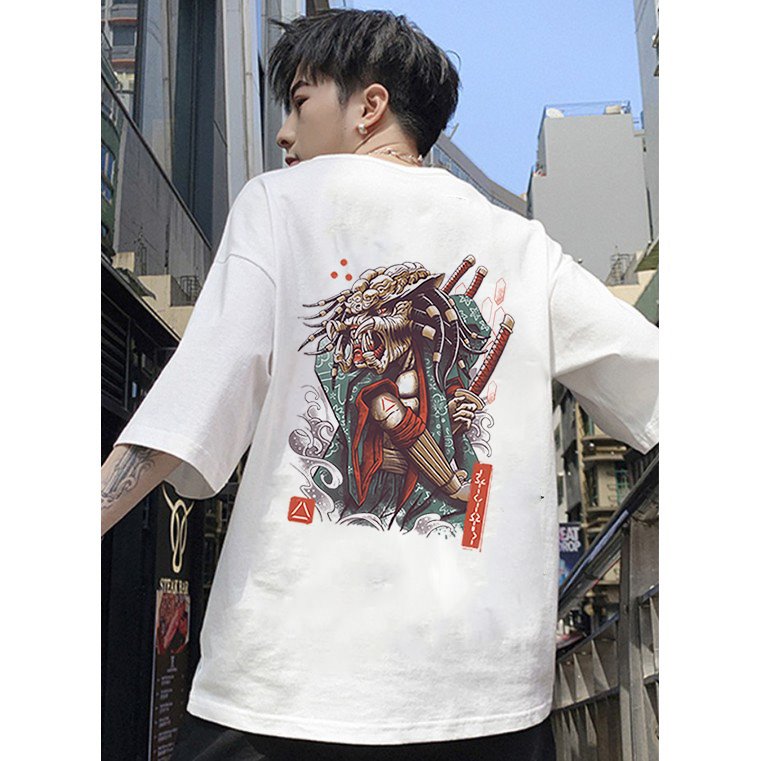 [Hoàn Tiền 15%] Áo thun tay lỡ quái vật biển form rộng vải dày mịn 2020T2645