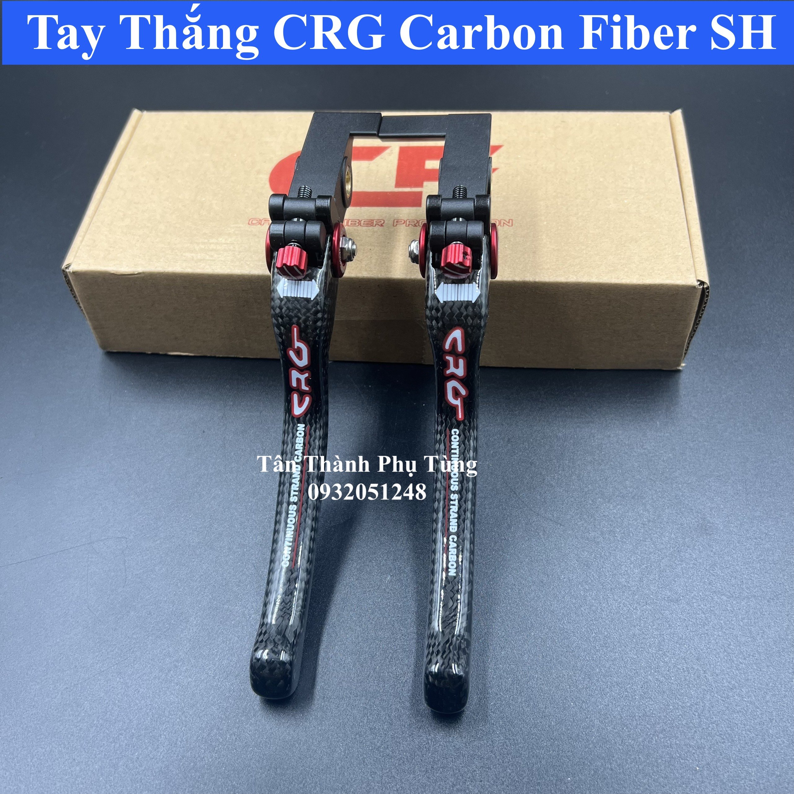 Tay thắng crg carbon fiber sh 2 đĩa