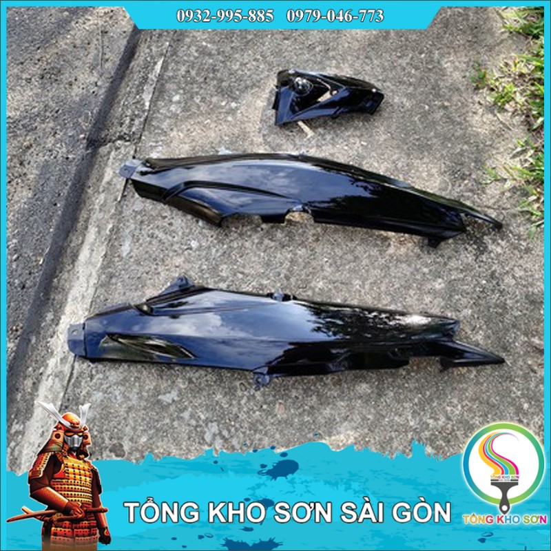 Combo sơn màu đen bóng 109 samurai kho sơn sài gòn