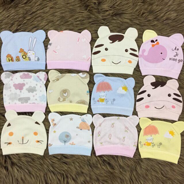 Nón cho bé sơ sinh cotton mềm mại