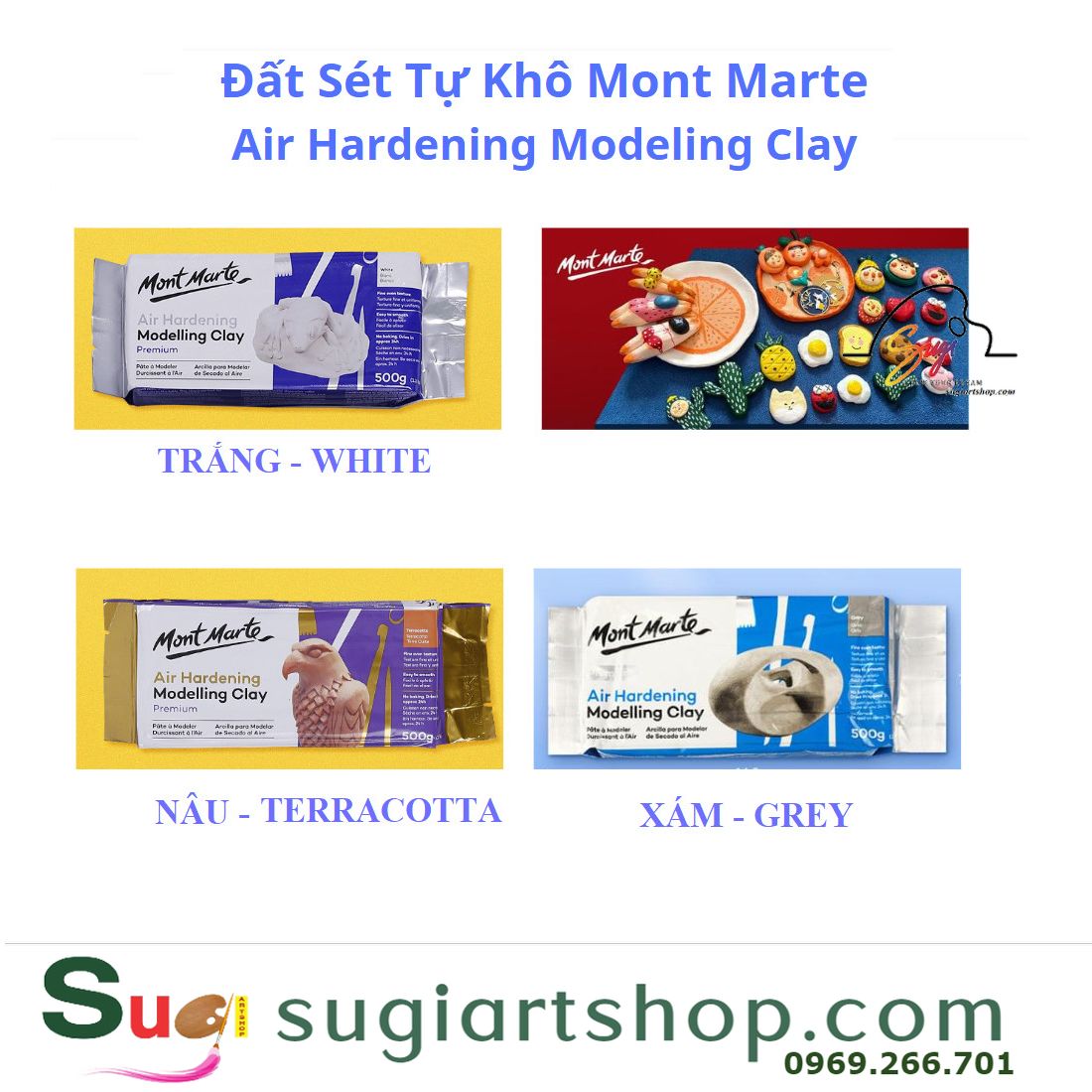 Đất sét Mont Marte, Premiium Air Hardening Modelling Clay Mont Marte