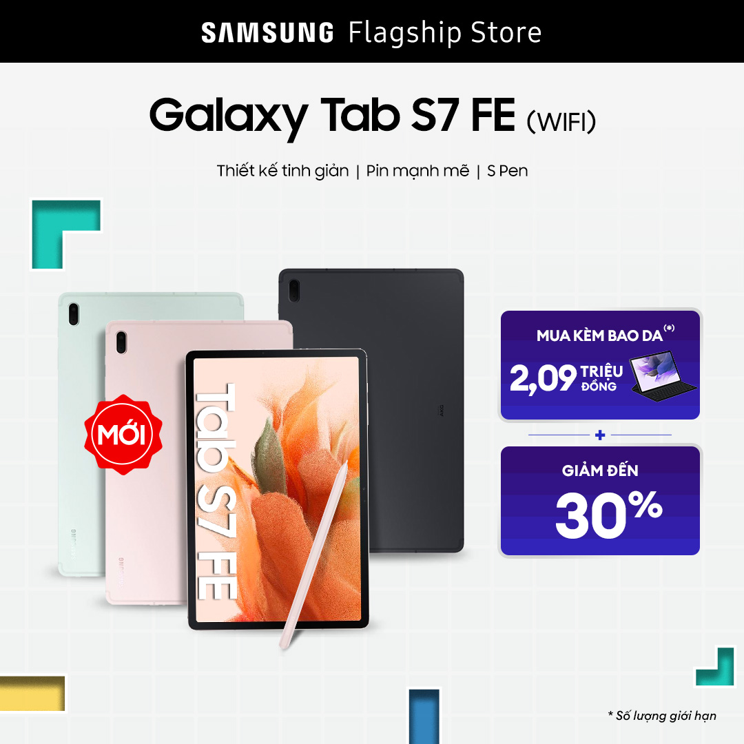Máy tính bảng Samsung Galaxy Tab S7 FE Wi-Fi 64GB - Hàng Chính Hãng