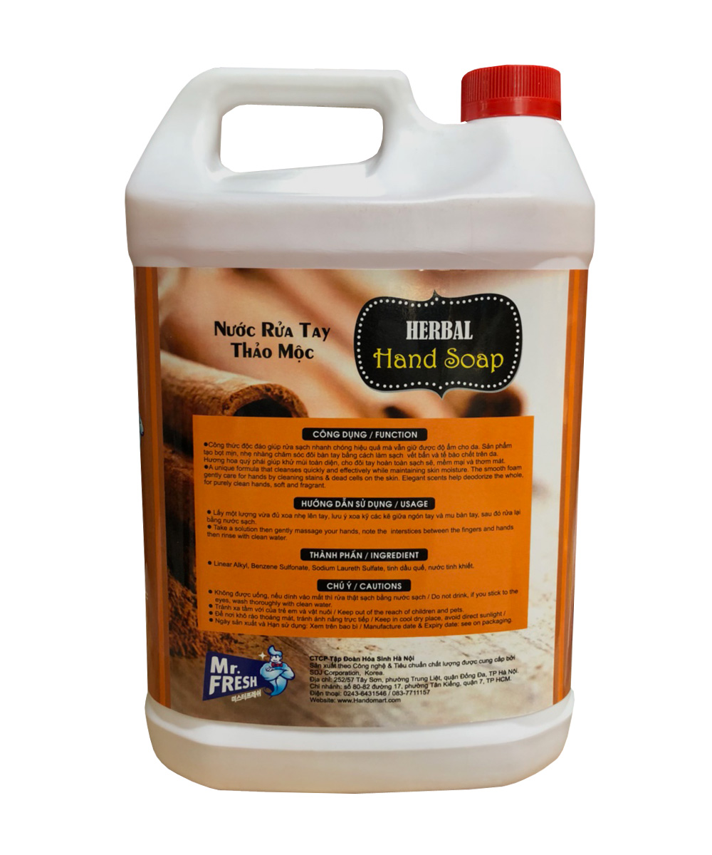 Nước rửa tay diệt khuẩn Mr Fresh can 5L