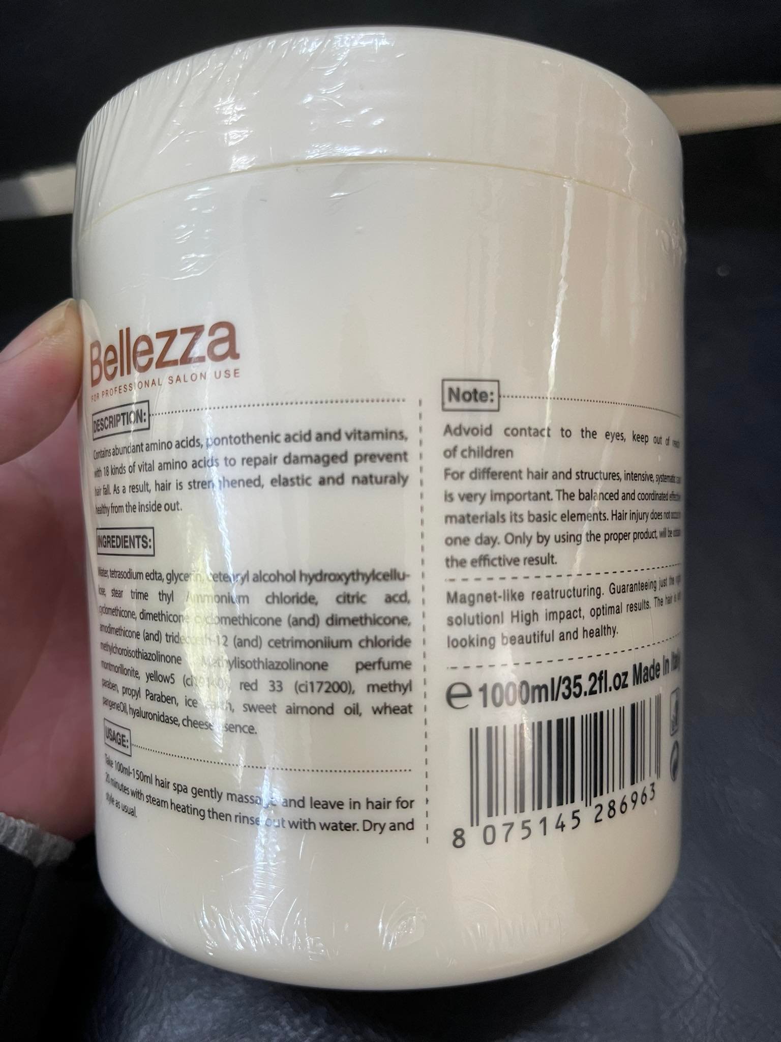 Hấp tóc Collagen Bellezza ý 1000ml