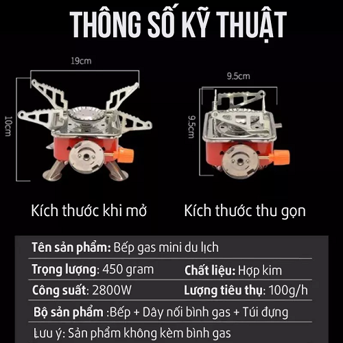 ( ĐANG SALE - 50% ) Bếp gas mini du lịch xếp gọn hợp kim thép chắc chắn, đánh lửa tự động chuyên phượt thủ sử dụng an toàn với bình gas mini đã qua kiểm duyệt