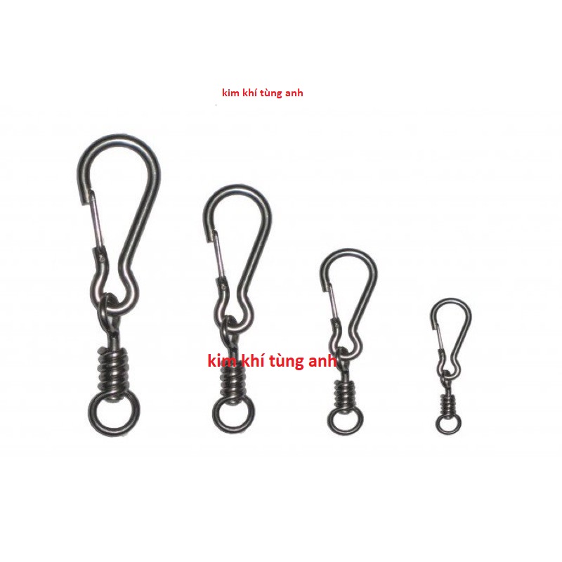Móc khóa Inox đa năng siêu cứng, móc xích inox có chống xoắn Móc inox có đuôi chống xoắn