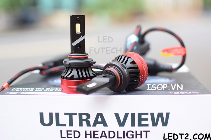[LEDT2 ISOP] Đèn pha LED Ultra View XTRA +350% chính hãng [Số lượng: 1 cái] [Bảo hành 6 tháng]