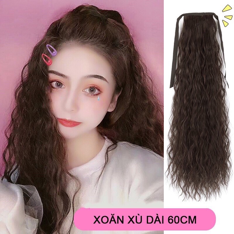 Tóc giả nữ cột❤️Tóc giả buộc xù 60cm