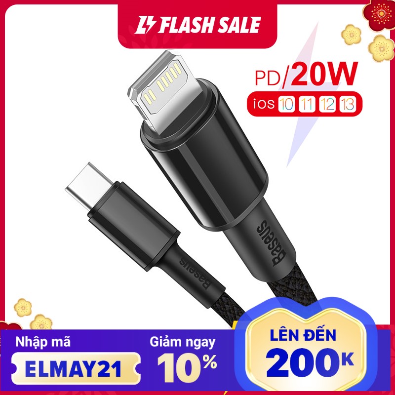 Cáp sạc Baseus Type-c to Lightning hỗ trợ sạc nhanh PD 20W dành cho iPhone/iPad dài 100cm abshop365 hshop365hn hshop365 abshop hshop