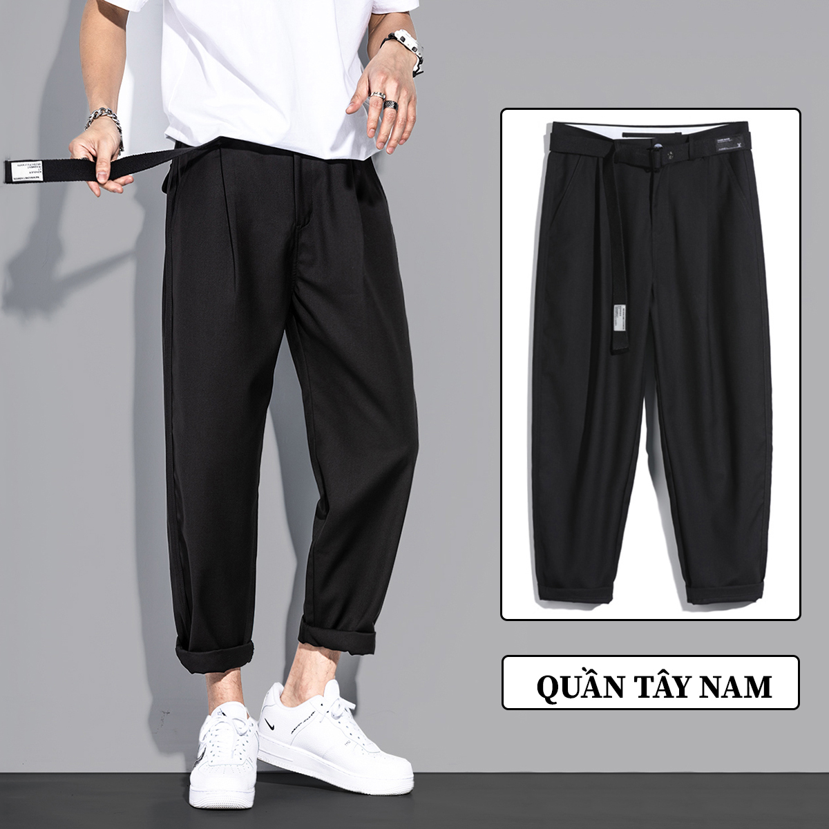 Quần Tây Âu  Quần Chinos Dáng Baggy Nam Style Hàn Quốc Thanh Lịch Mẫu Mới Năm 2024 FASHION4MEN QUAN JOGGER 9000066C