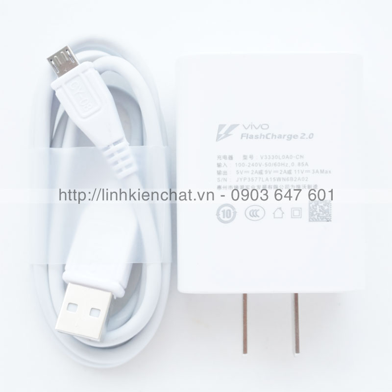 Bộ sạc cáp vivo y1s vivo2015 5v-2a cáp microusb - hàng nhập khẩu