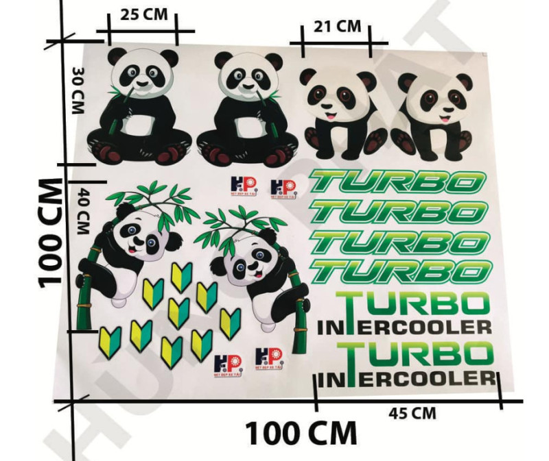 Tem xe tải, xe hơi mẫu gấu trúc - Decal xe độc lạ