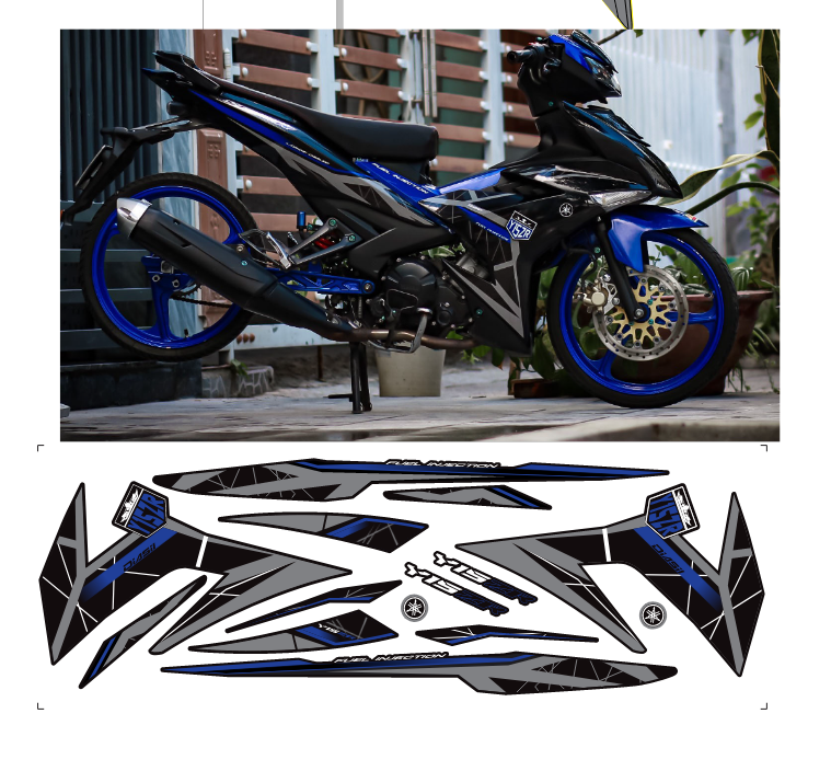 Tem rời ex 150 y15zr - Tem 3 lớp