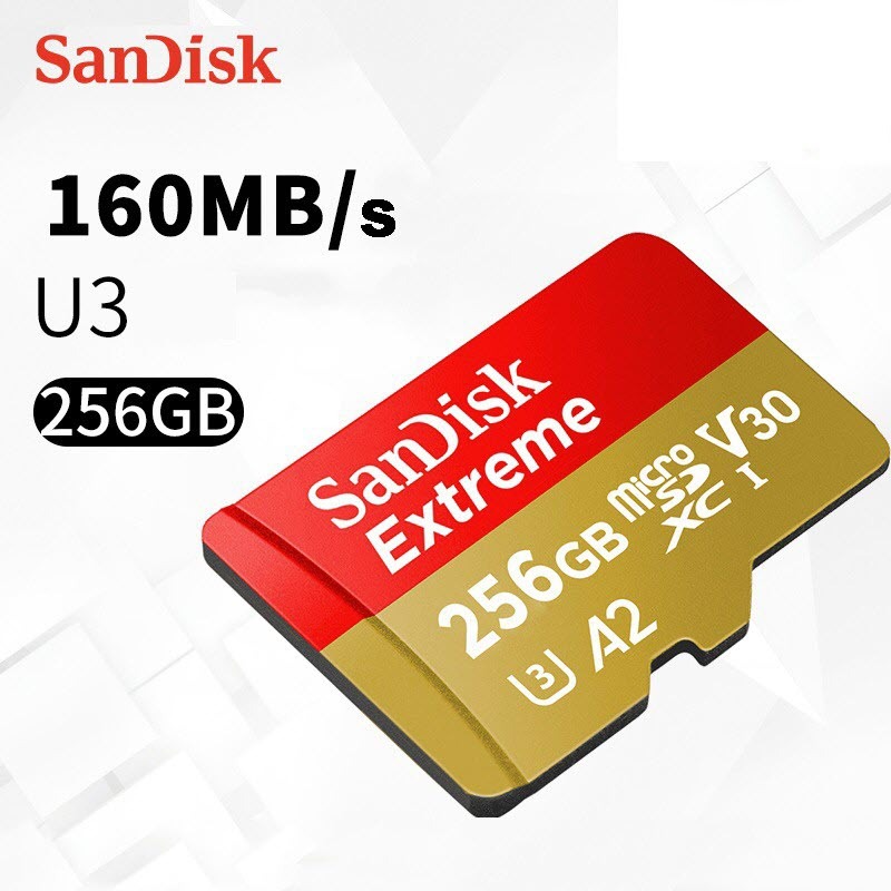 【Giá Sốc-Shop Mới】 Thẻ Nhớ MicroSDXC SanDisk Extreme 256GB V30 U3 4K A2 R160MB/s W90MB/s - No Adapter (Vàng) - Hàng Chính Hãng