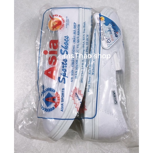 Giày thể dục lười Xỏ NỮ vải TRẮNG W07 học sinh lao động Asia