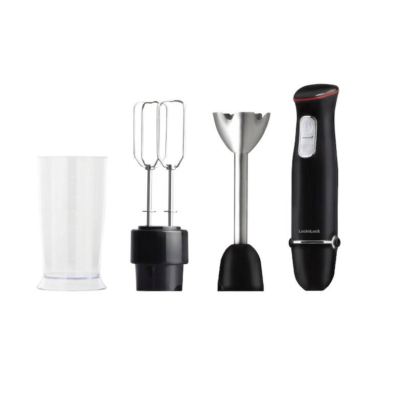 Máy xay cầm tay đa năng Lock&Lock Multi-purpose 2in1 Hand Blender màu đen EJM516BLK máy đánh trứng, xay sinh tố