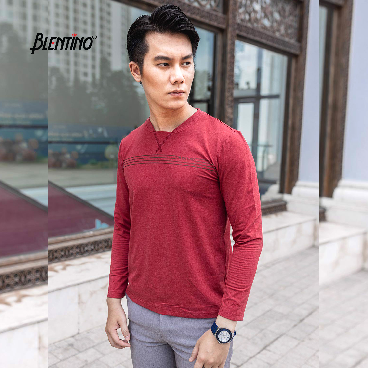 BLENTINO ÁO thun T- SHIRT dài tay Thu đông BTSTD-07
