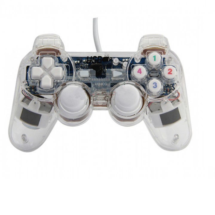 Tay cầm chơi Game Senze EW 702 (trong suốt có LED có rung)