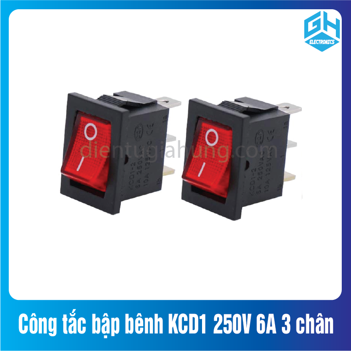 Công tắc bập bênh KCD1 250V 6A 3 chân