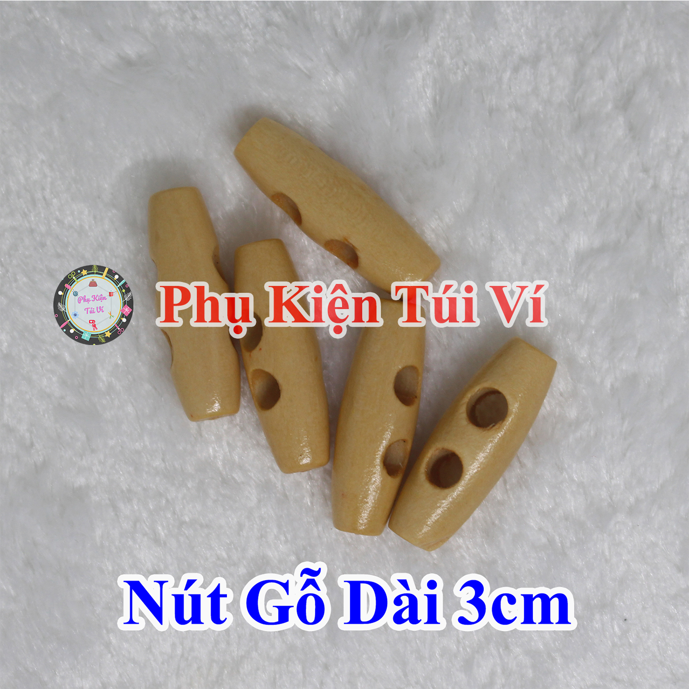 Wooden Buttons 3cm Long for Handmade Items