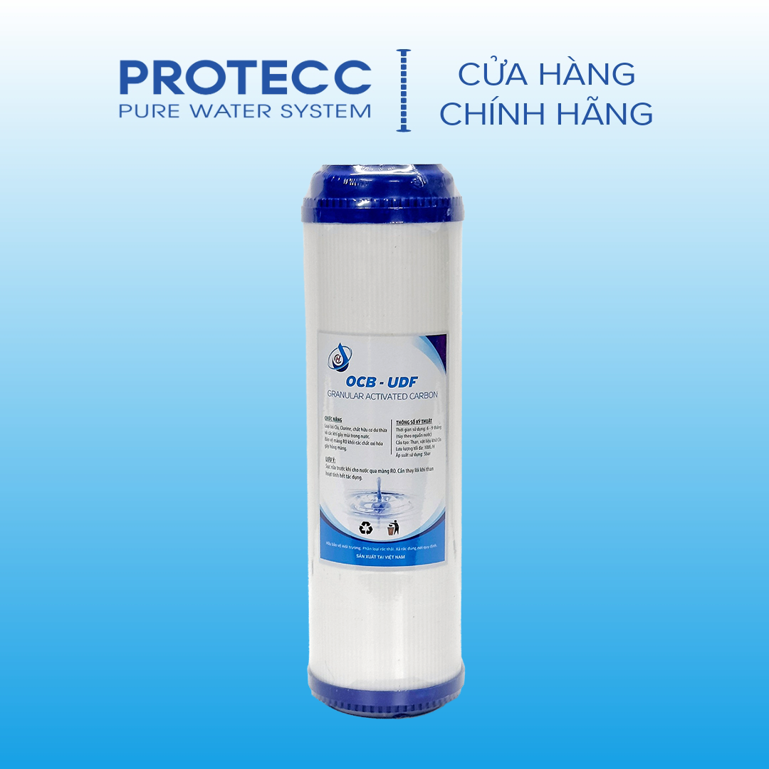 Lõi lọc nước số 2 ocb - udf 10 inch - lõi than hoạt tính dạng hạt - lắp cho mọi dòng ly lọc thô 10 inch