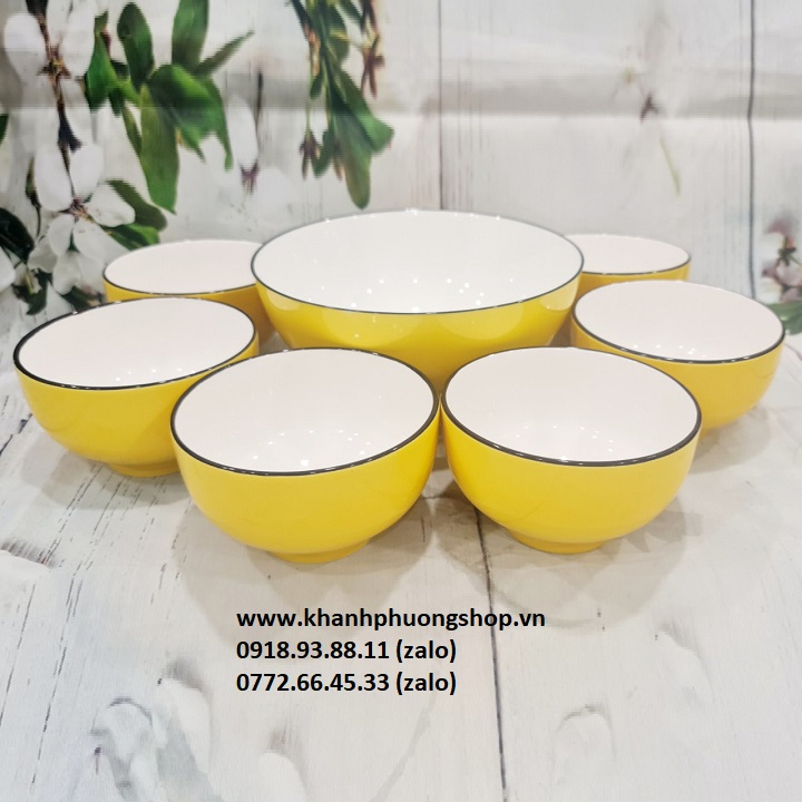 chén sứ vàng - chén sứ