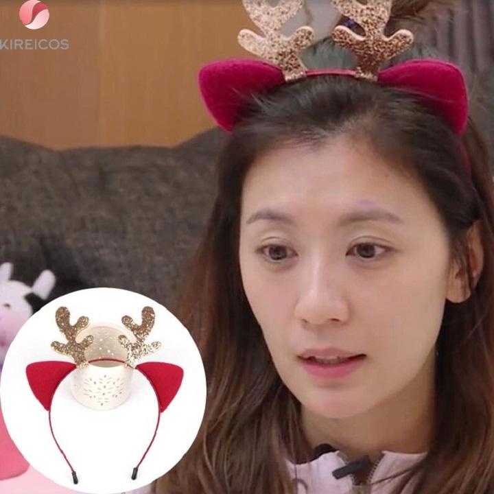 Bờm Cài Tóc Noel Sừng Lấp Lánh Dễ Thương