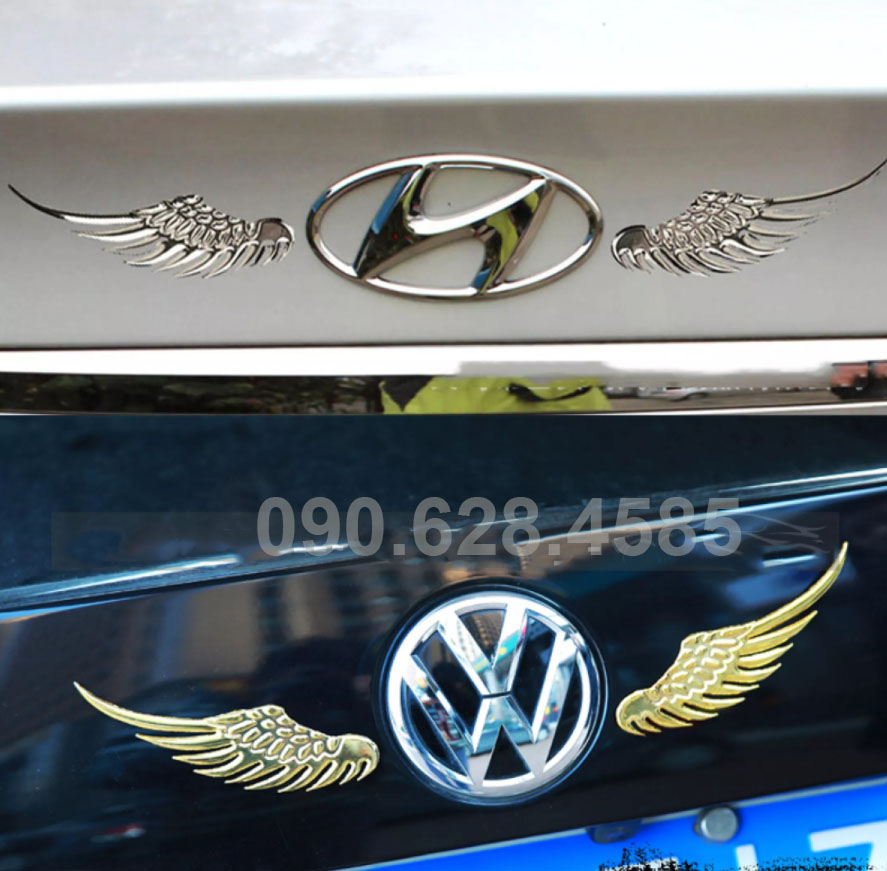 Đôi cánh thiên thần 3D gắn logo xe hơi trang trí