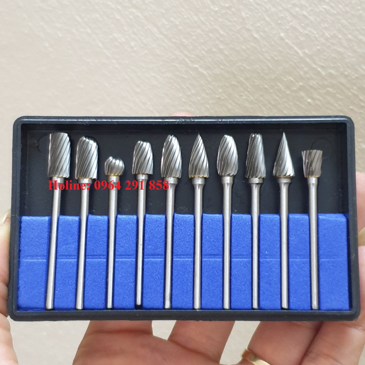 Bộ 10 mũi mài hợp kim đa năng - Mũi Mài Khắc Gỗ Làm Lũa Bonsai Cán 3mm