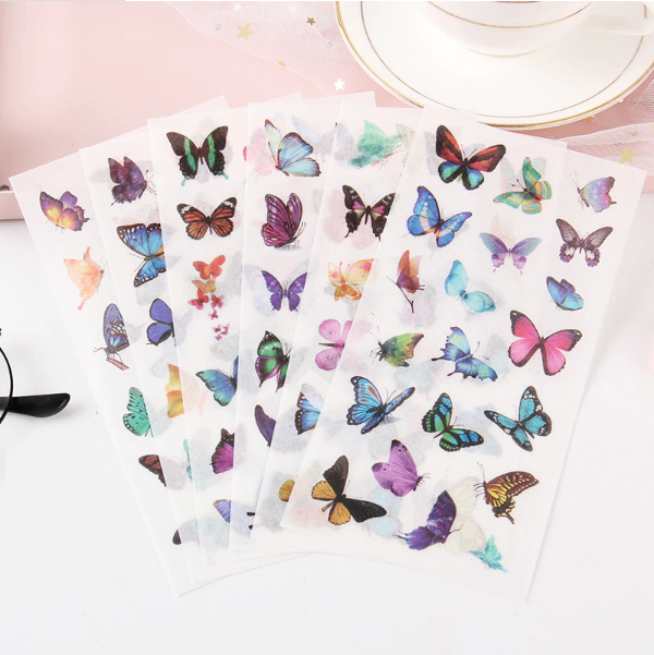 Bộ 6 Tấm Sticker Dán Trang Trí - Con Bướm