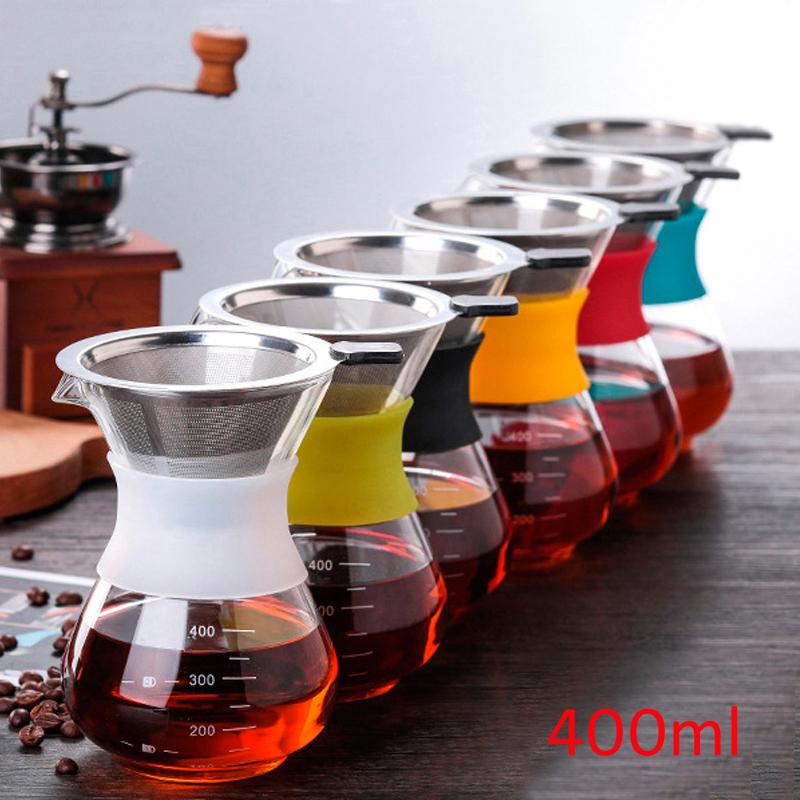 Bộ Pha Cà Phê Thể Tích 200ml - 400ml gồm Phễu Và Bình Thủy Tinh