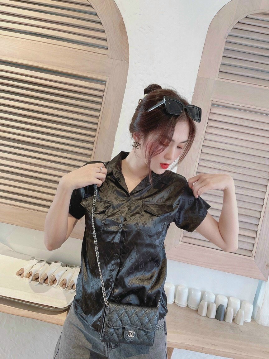 áo sơ mi tơ lụa mềm mịn nắp túi xinh ảnh thật đủ màu