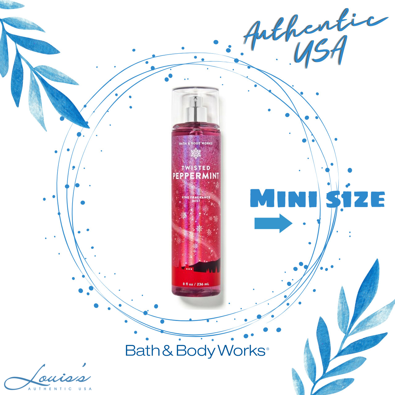 [ Mini 10ml & 36ml ] TWISTED PEPPERMINT - Xịt thơm toàn thân Bath & Body Works Mỹ