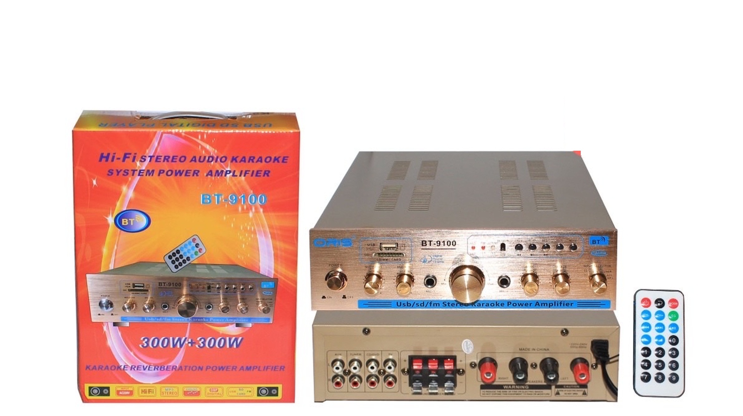 AMPLY MINI KARAOKE 300W ORIS BT-9100 CÓ BLUETOOTH