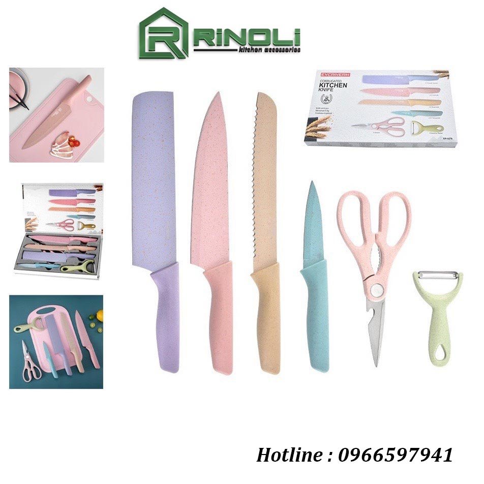 BỘ DAO LÚA MẠCH KHÁNG KHUẨN 6 MÓN CAO CẤP - RINOLI