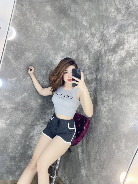 [HCM]Áo thun in 3 lỗ croptop