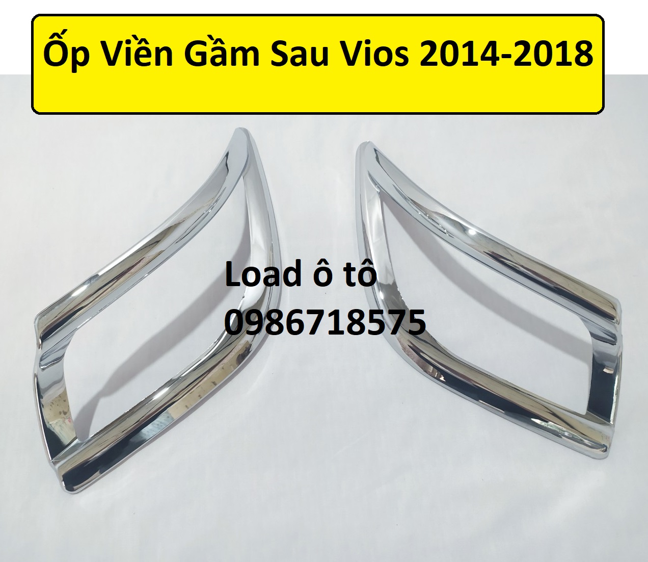 Bộ ốp viền đèn gầm sau toyota vios 2014-2018 mạ crom