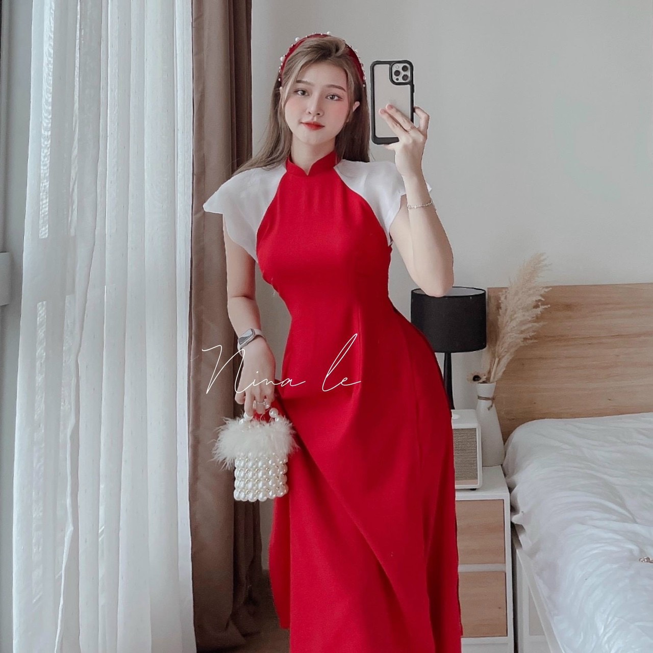 Sét cách tân lụa 100d phối tay tơ dịu dàng siêu xinh ssmsdx366