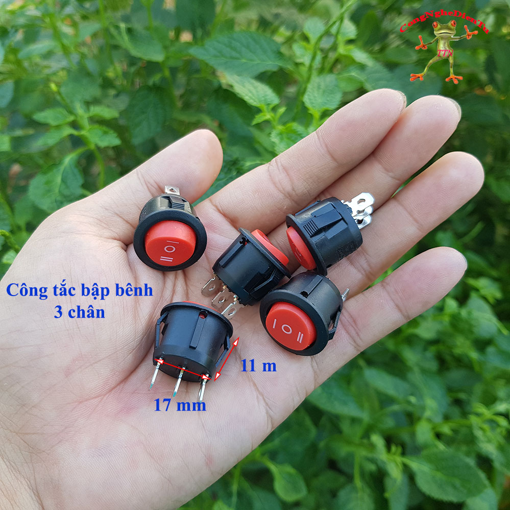 5 Nút công tắc 3 vị trí hình tròn 3 chân màu ĐỎ