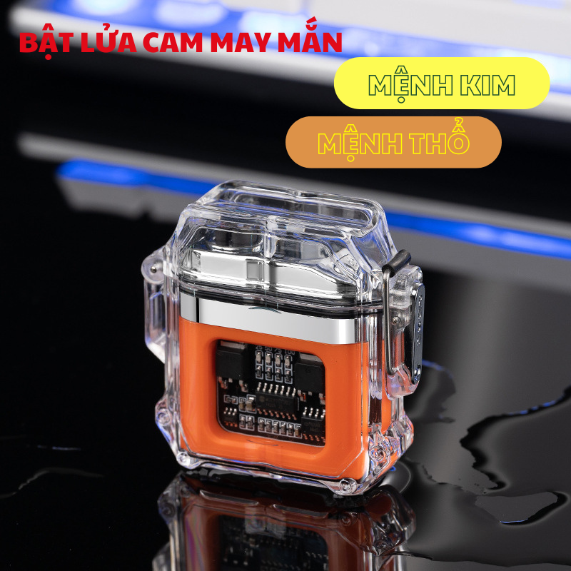 Bật Lửa Điện, Quẹt Điện Phong Thủy Plasma sạc USB Siêu Chống Nước MODEL 2022